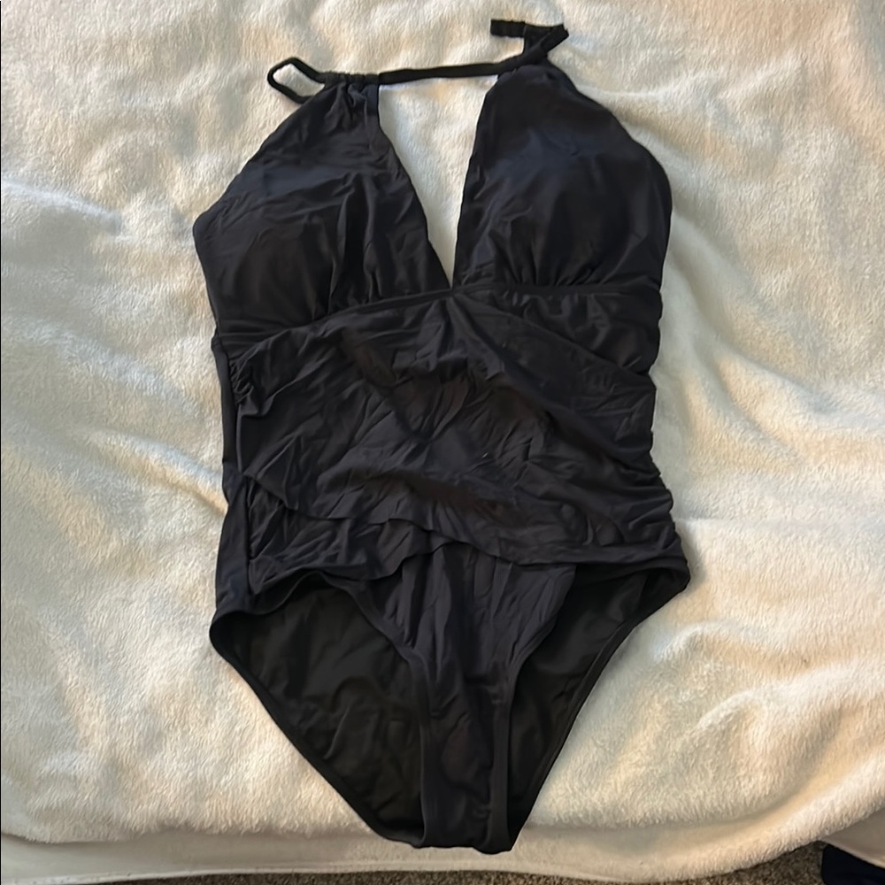 Black Halter One-Piece Swimsuit